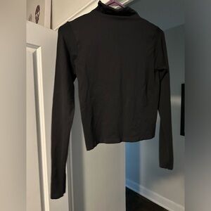 SKIMS long sleeve black mock neck top